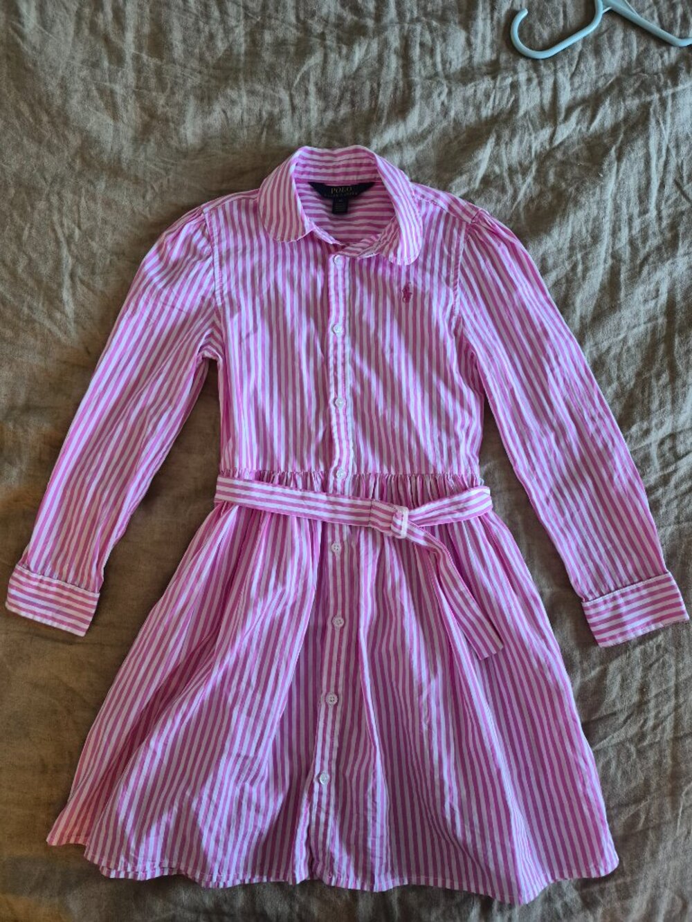 Polo Ralph Lauren Girl's Dress Pink and White Striped SIZE 6X